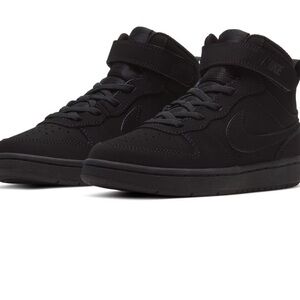 Nike Kids' Court Borough Mid Shoes Black Size 5Y